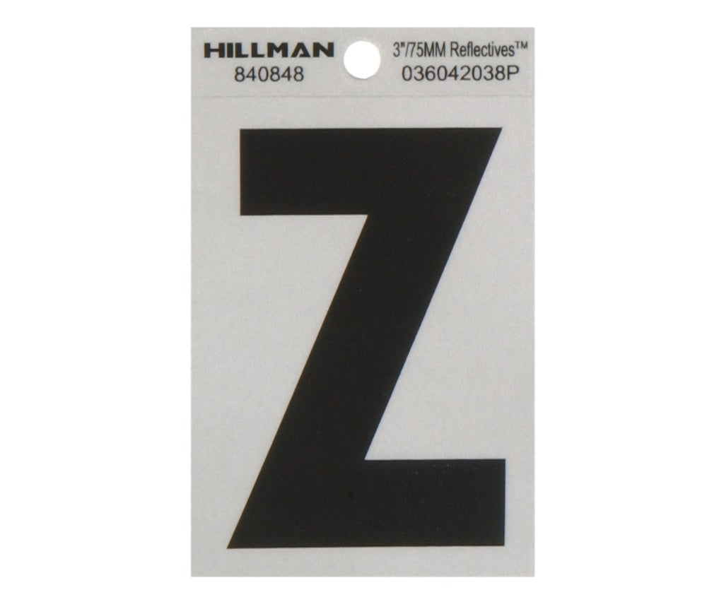 Hillman 840848 Reflective Mylar Self-Adhesive Letter, Black, 1 pc