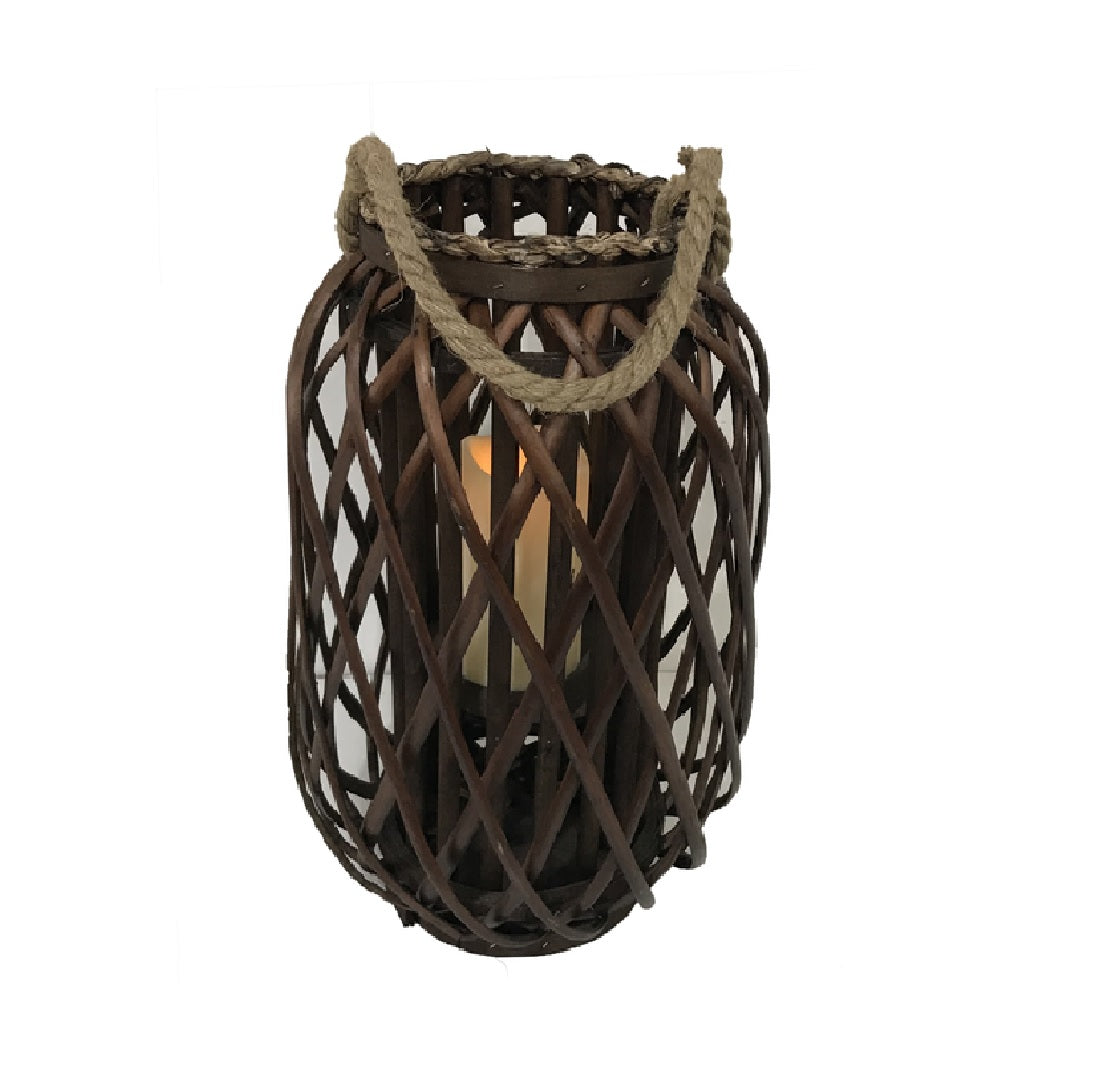 Infinity HY9303S LED Candle Willow Hanging Lantern, Brown