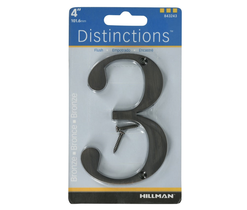 Hillman 843243 Metal Screw-On Number, Bronze, 1 pc