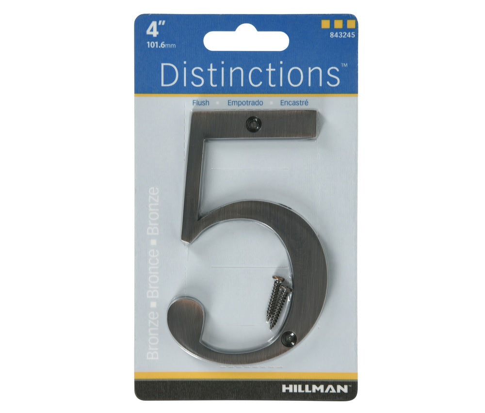 Hillman 843245 Metal Screw-On Number, Bronze, 1 pc.