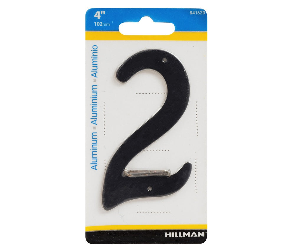 Hillman 841620 Aluminum Nail-On Number, Black, 1 pc