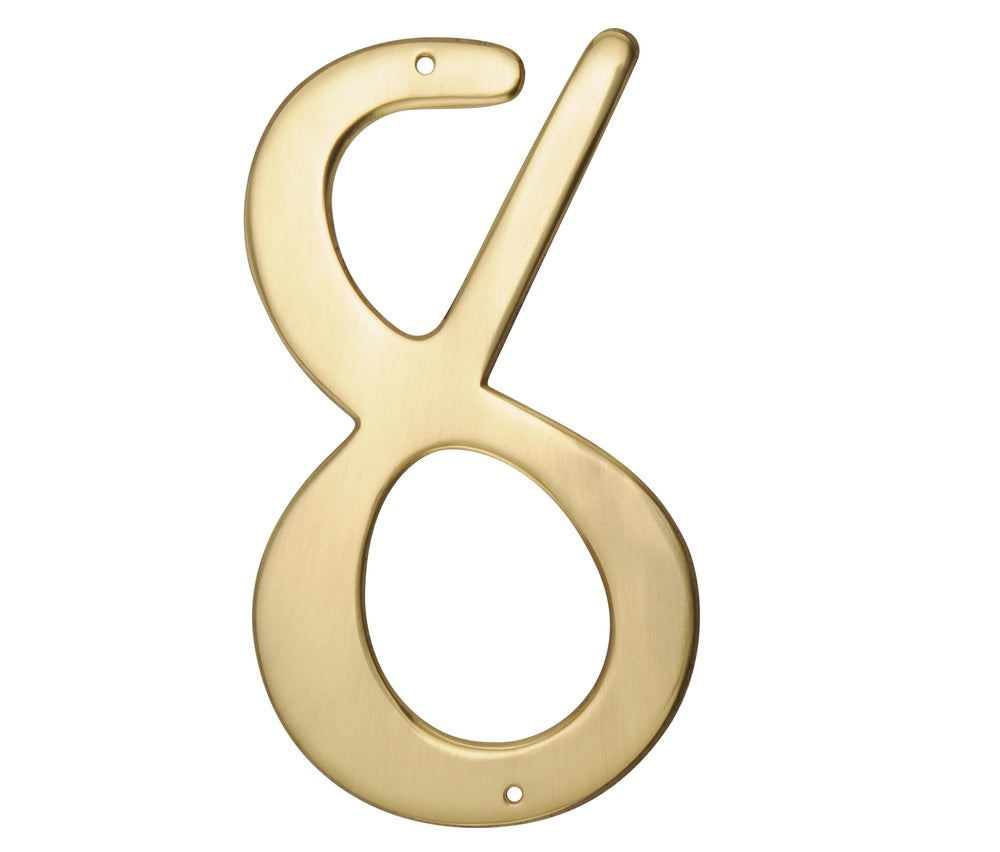 Hillman 847050 Brass Nail-On Number, 4", Gold, 1 pc