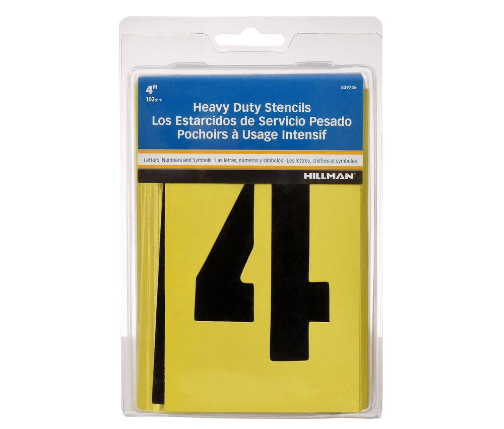 Hillman 839726 Heavy Duty Stencil Kit, 4", Yellow, 47 pk