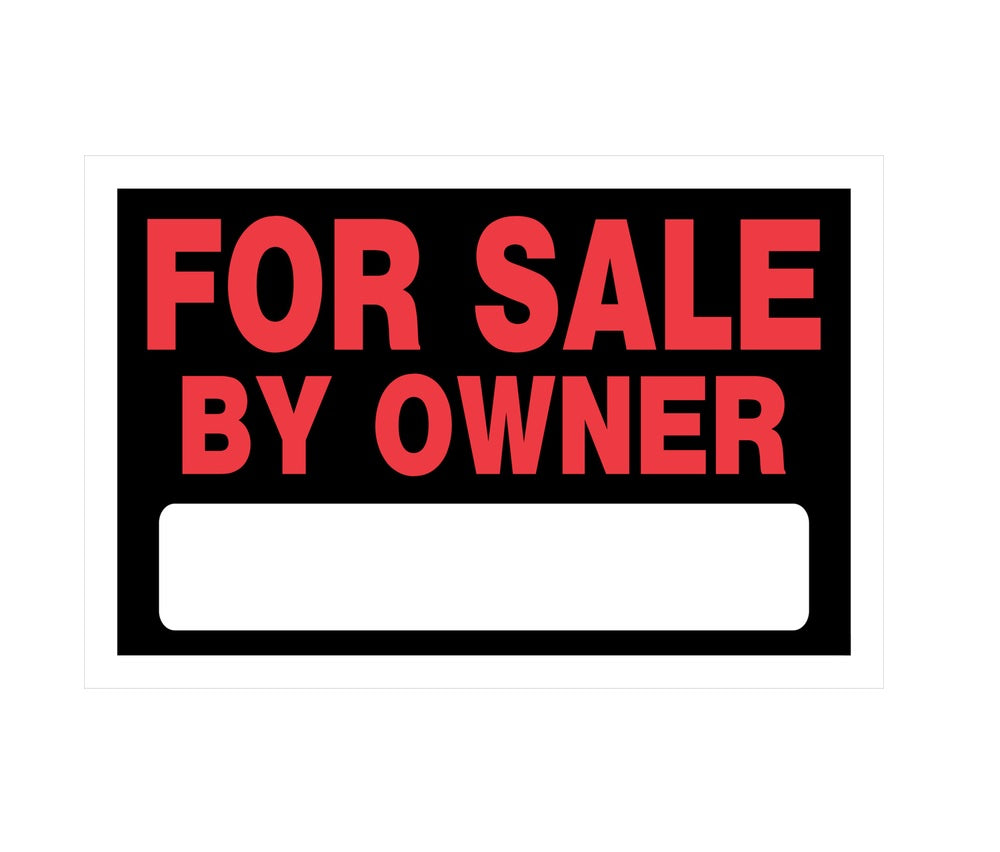 Hillman 839930 English For Sale Sign, 8" x 12", Black
