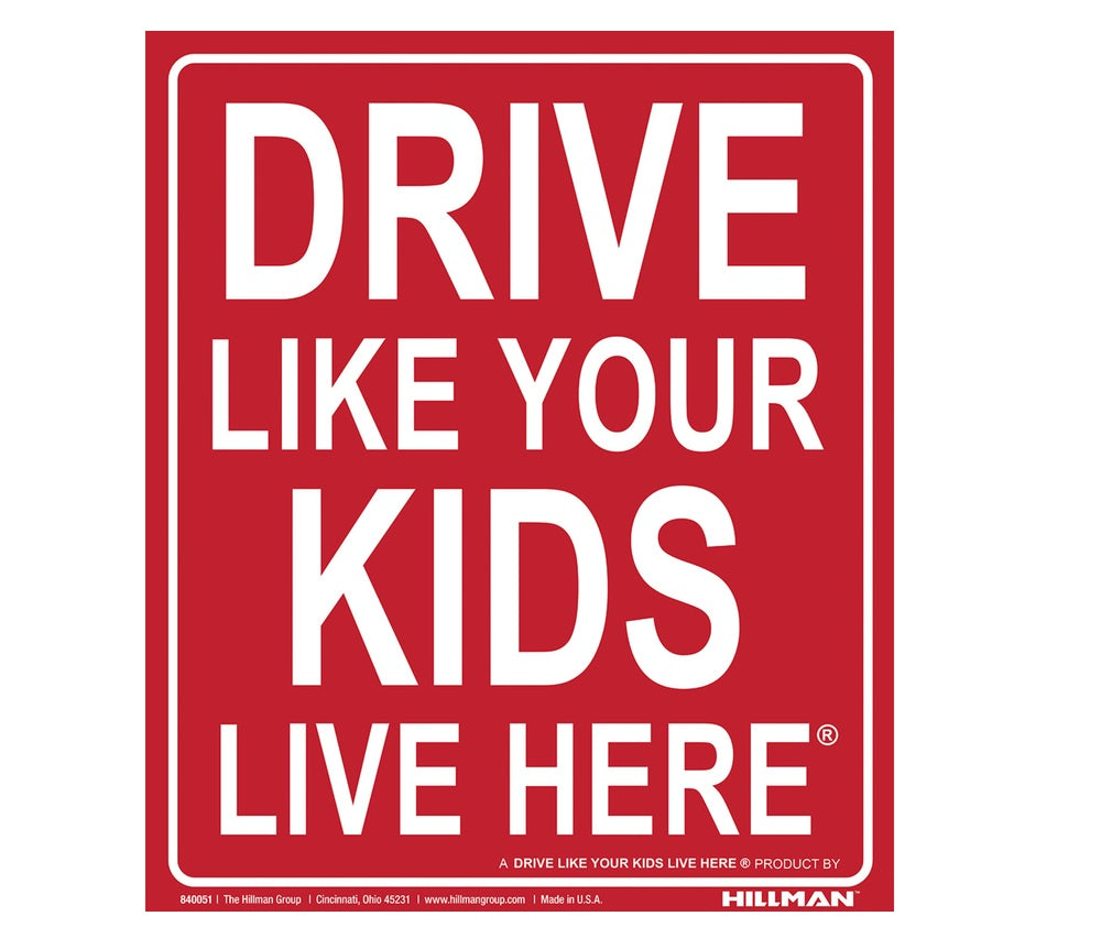Hillman 840051 English Children At Play Sign, 19" x 24", Red