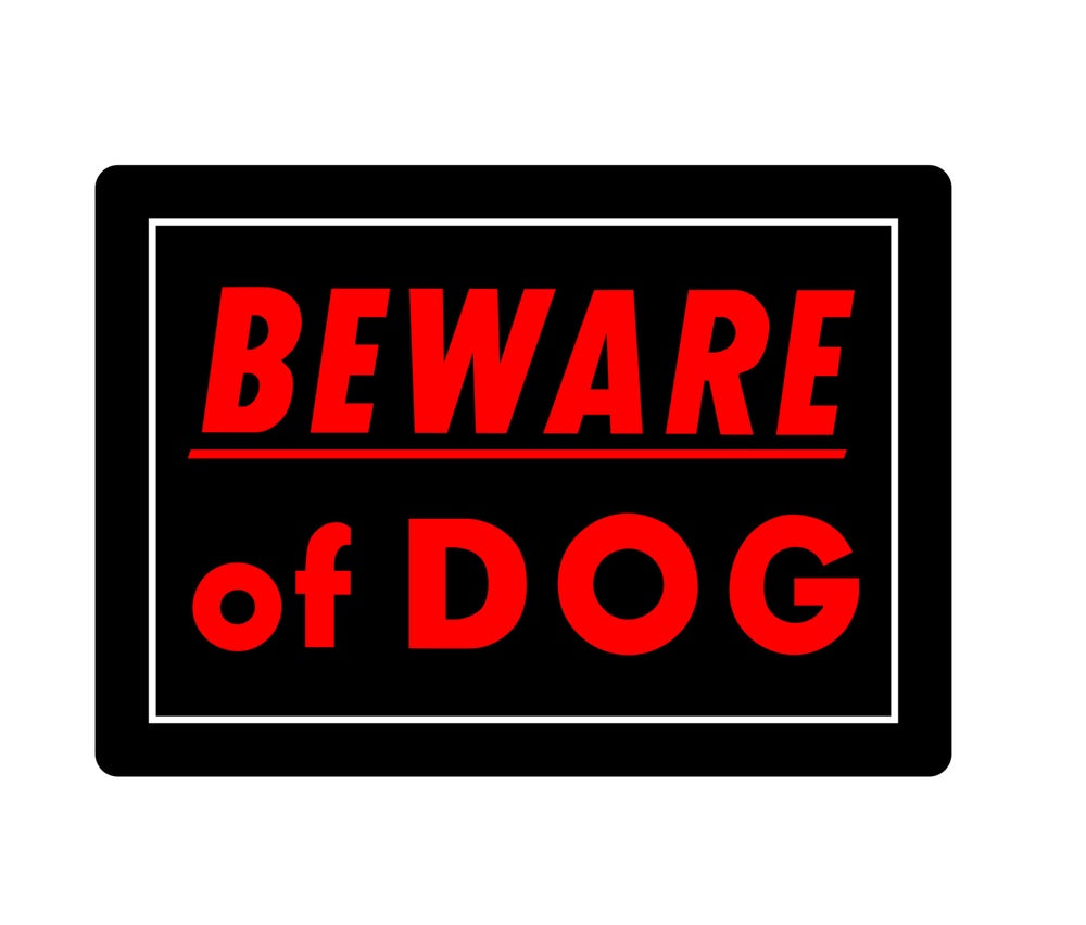 Hillman 840143 English Beware Sign, 10" x 14", Black