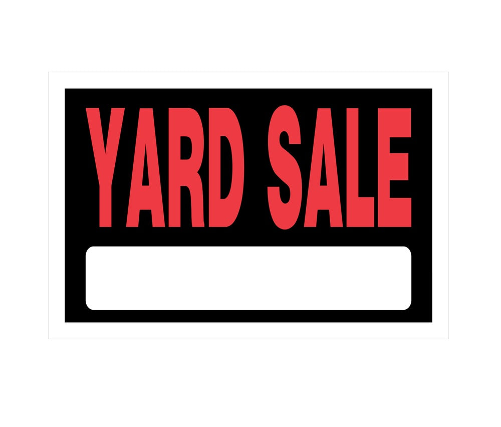 Hillman 839950 English Garage Sale Sign, 8" x 12", Black