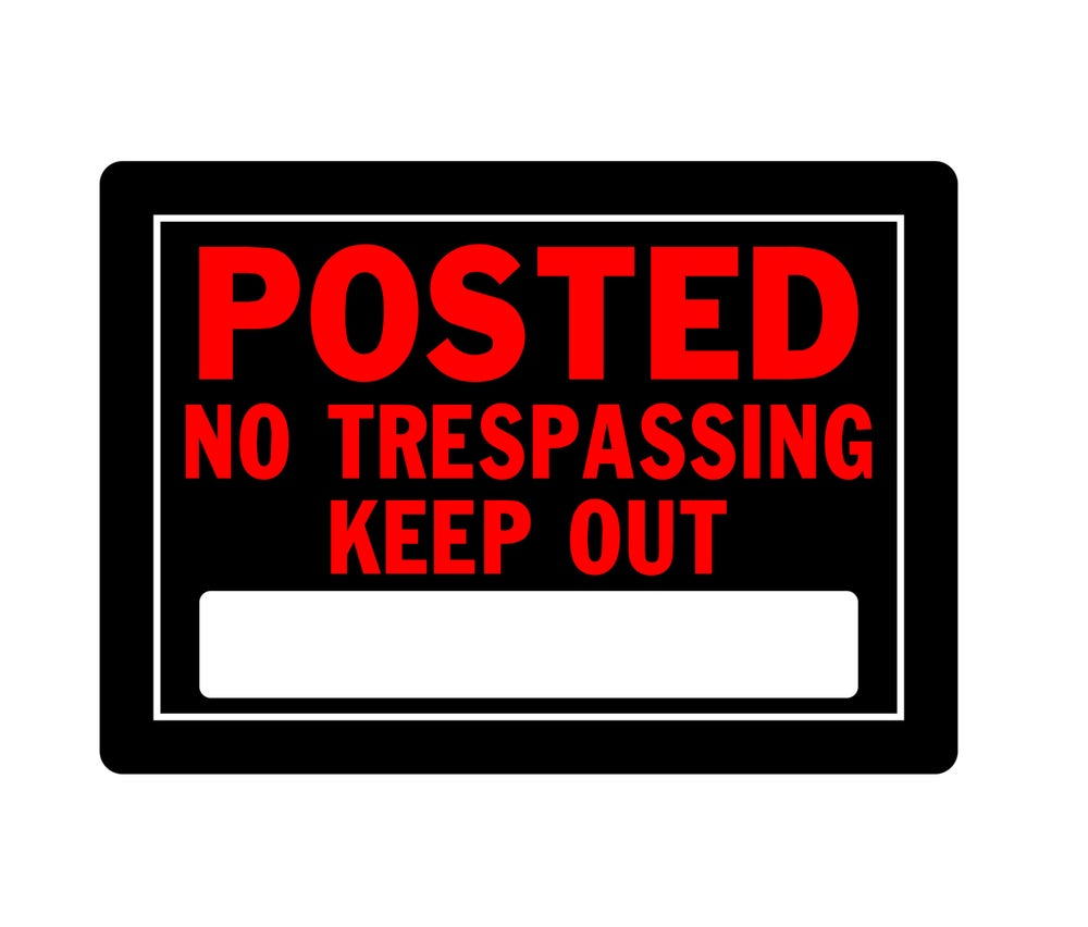Hillman 840141 English No Trespassing Sign, 10" x 14", Black