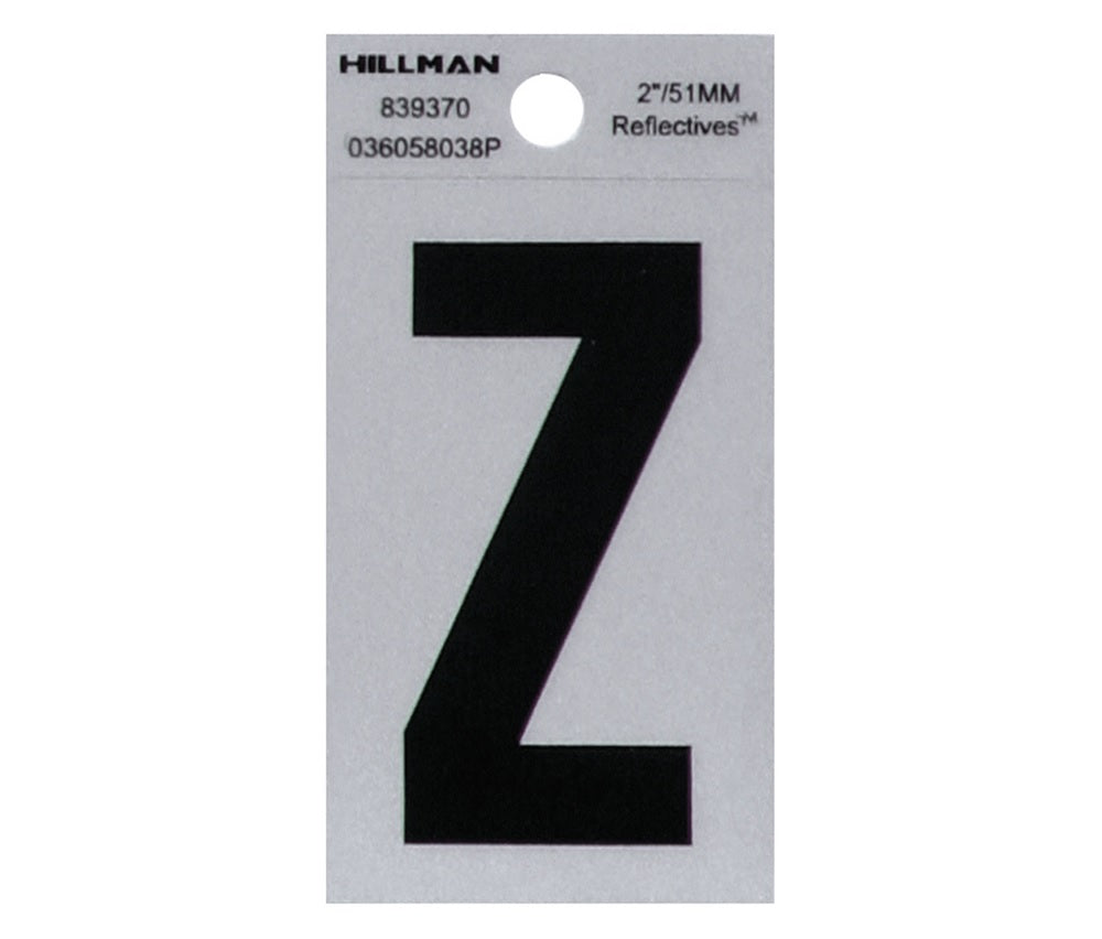 Hillman 839370 Reflective Mylar Self-Adhesive Letter, Black, 1 pc