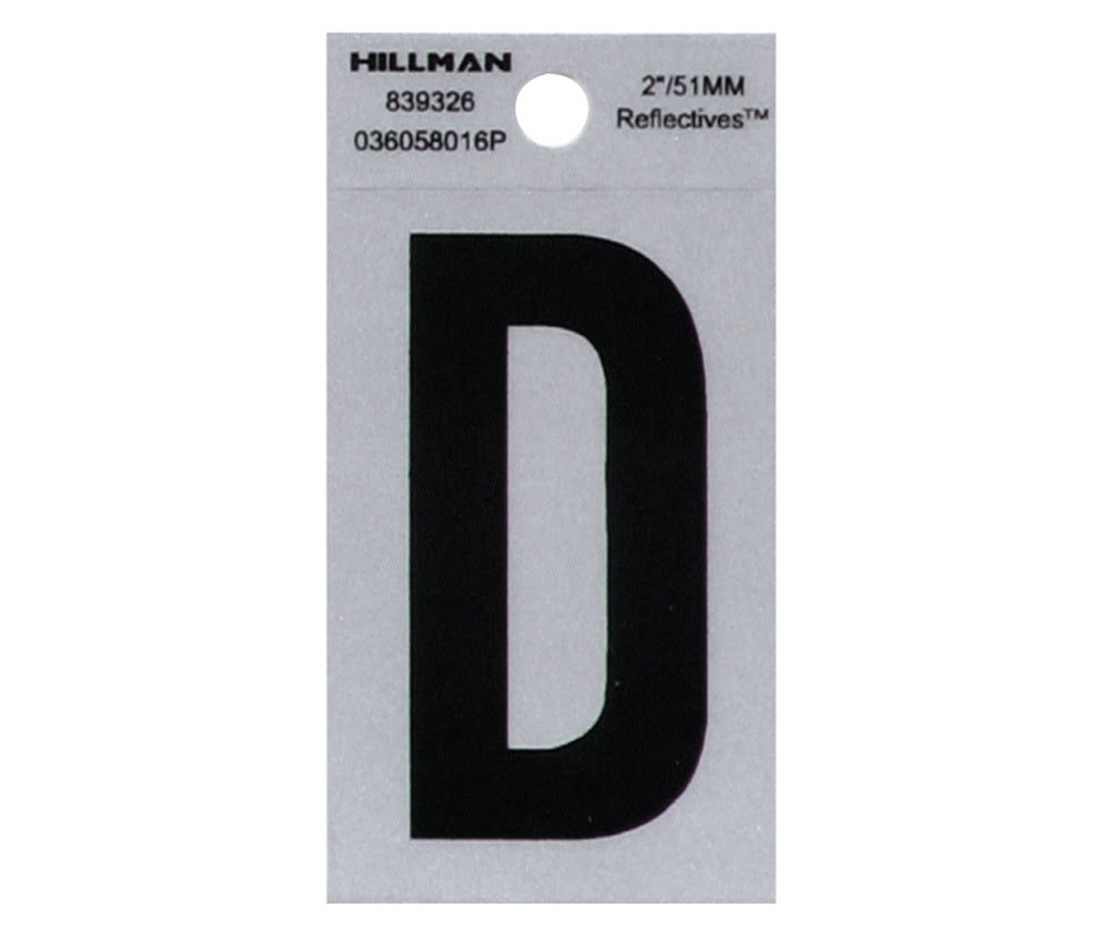 Hillman 839326 Reflective Self-Adhesive Letter, Black, 1 pc