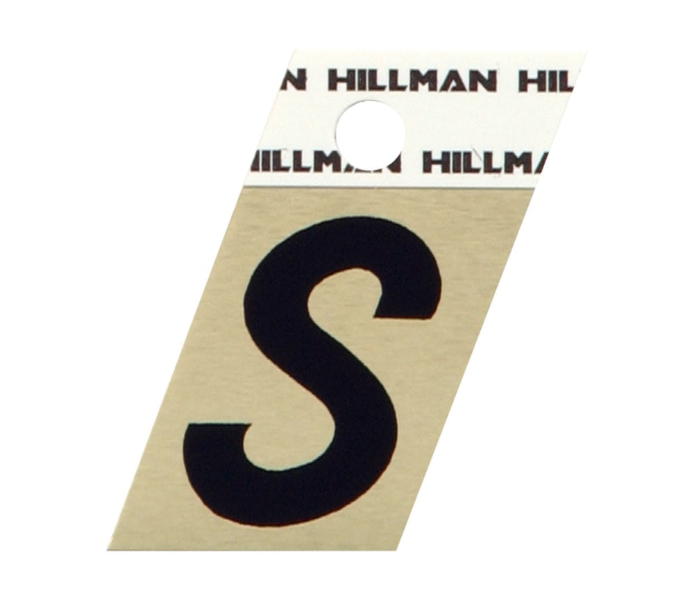 Hillman 840530 Reflective Metal Self-Adhesive Letter, Black, 1 pc.