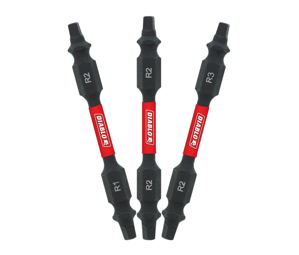 Diablo DDESQV25-S3 Square Bit Set, 2-1/2"