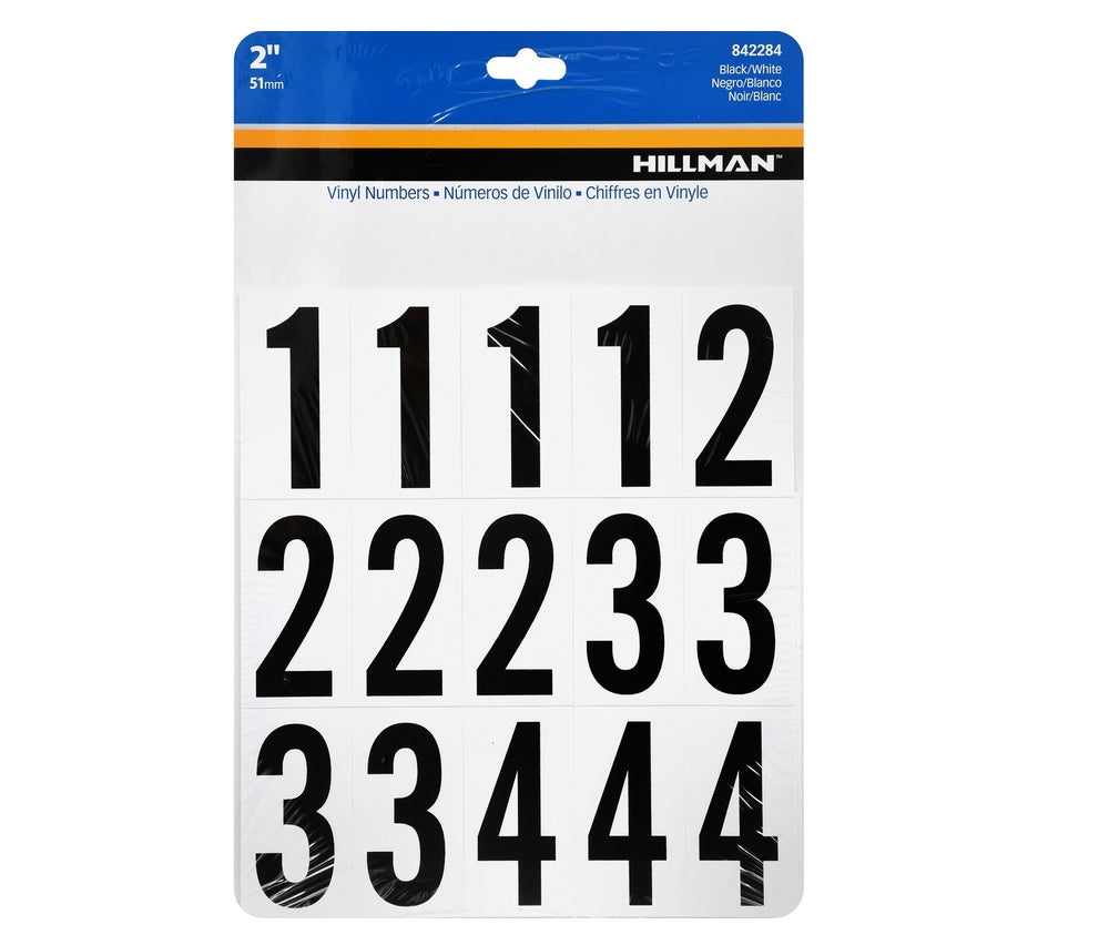 Hillman 842284 Vinyl Self-Adhesive Number Set, Black, 35 pc