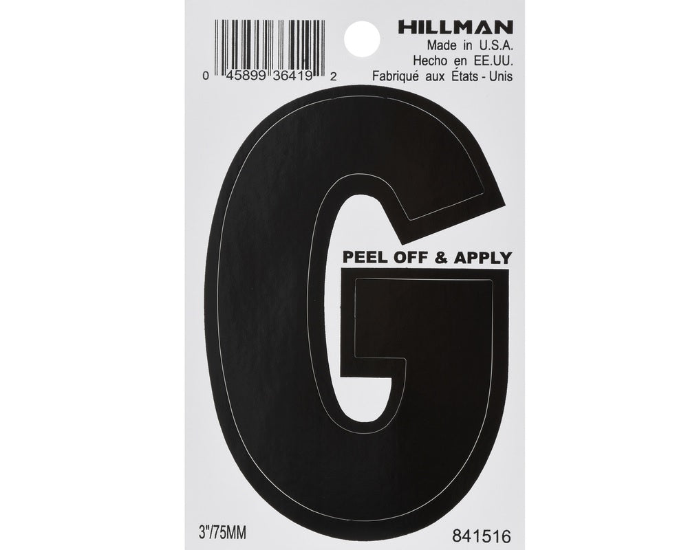 Hillman 841516 Vinyl Self-Adhesive Letter, Black, 1 pc.