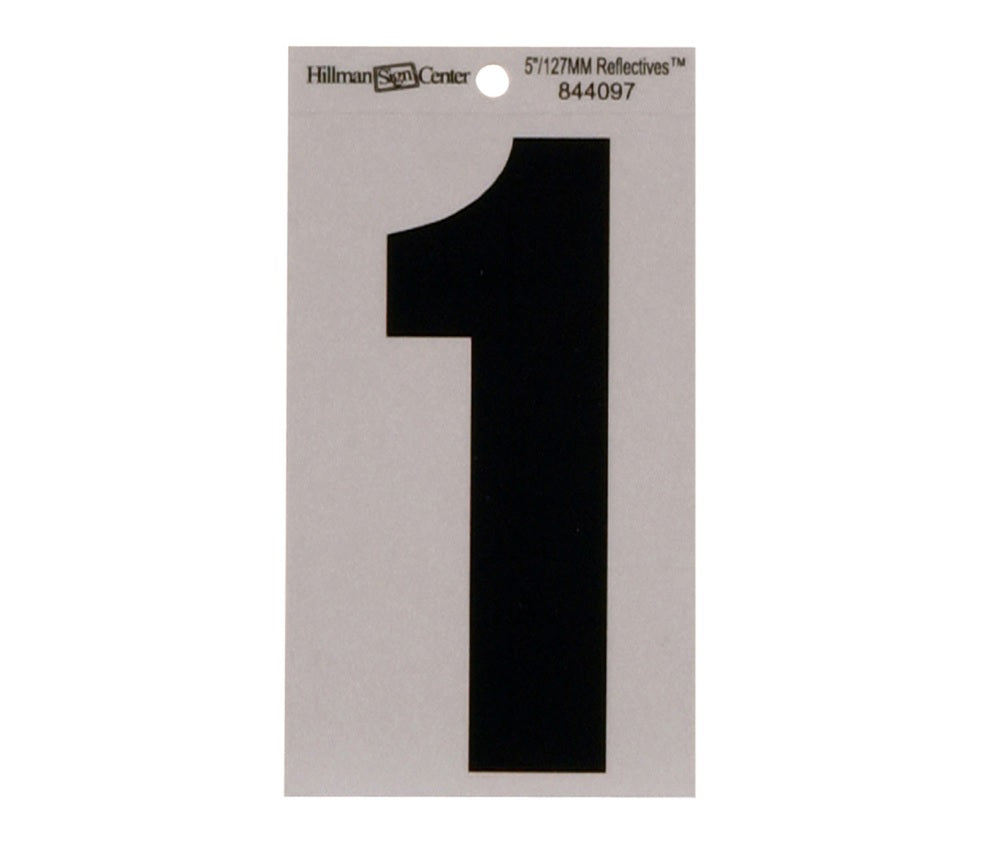 Hillman 844097 Reflective Mylar Self-Adhesive Number, Black, 1 pc