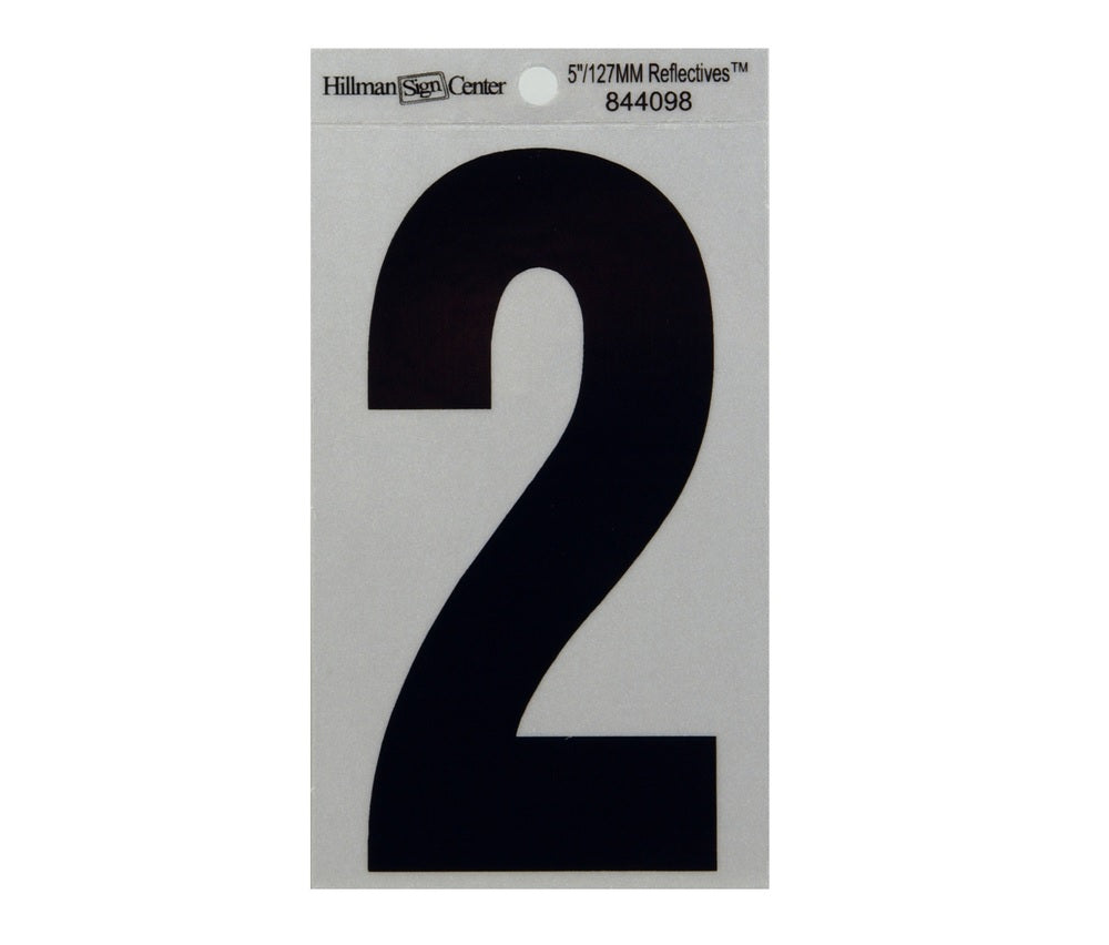 Hillman 844098 Reflective Mylar Self-Adhesive Number, Black, 1 pc