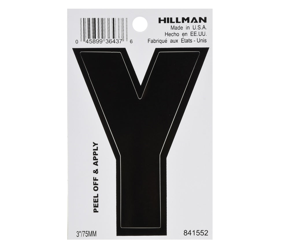 Hillman 841552 Vinyl Self-Adhesive Letter, Black, 1 pc.