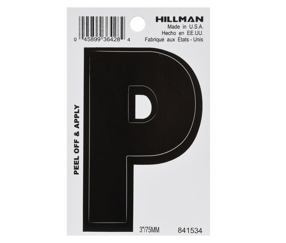 Hillman 841534 Vinyl Self-Adhesive Letter, Black, 1 pc