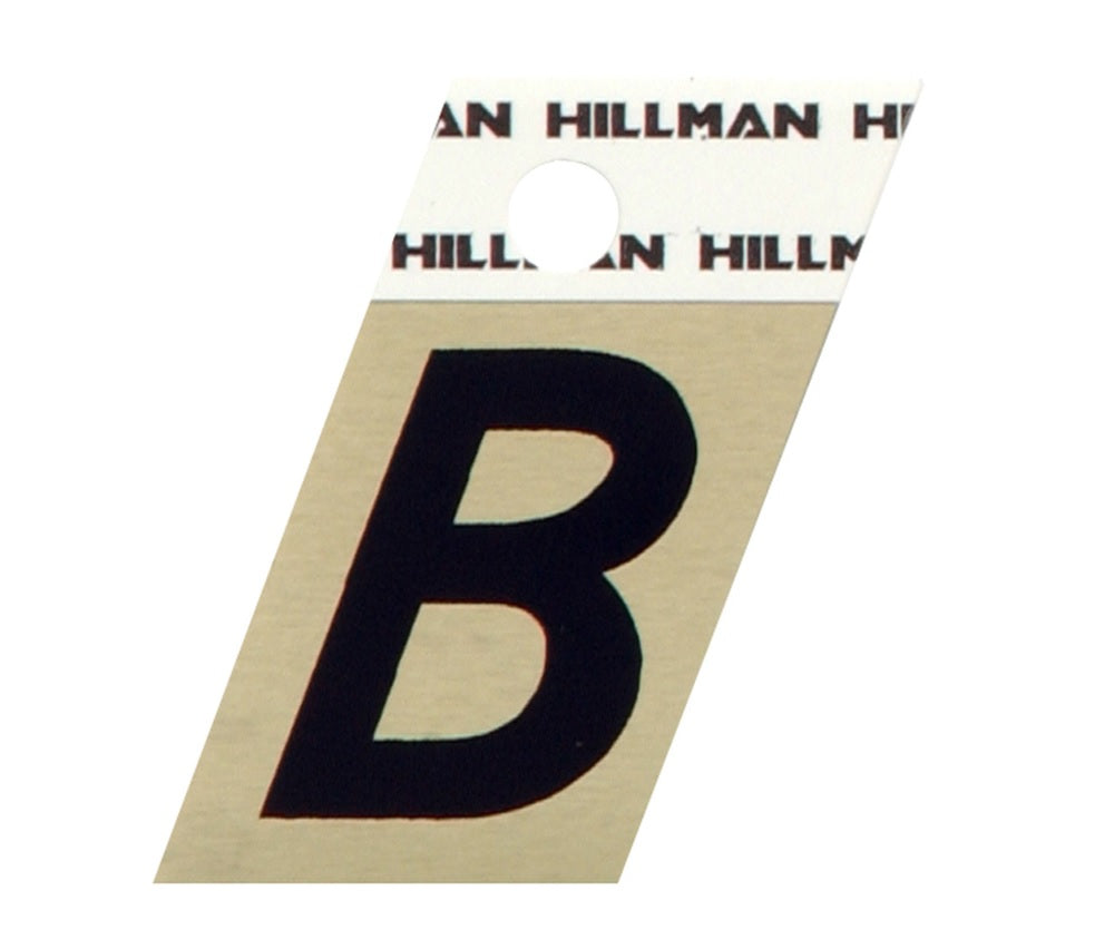 Hillman 840496 Reflective Metal Self-Adhesive Letter, Black, 1 pc.
