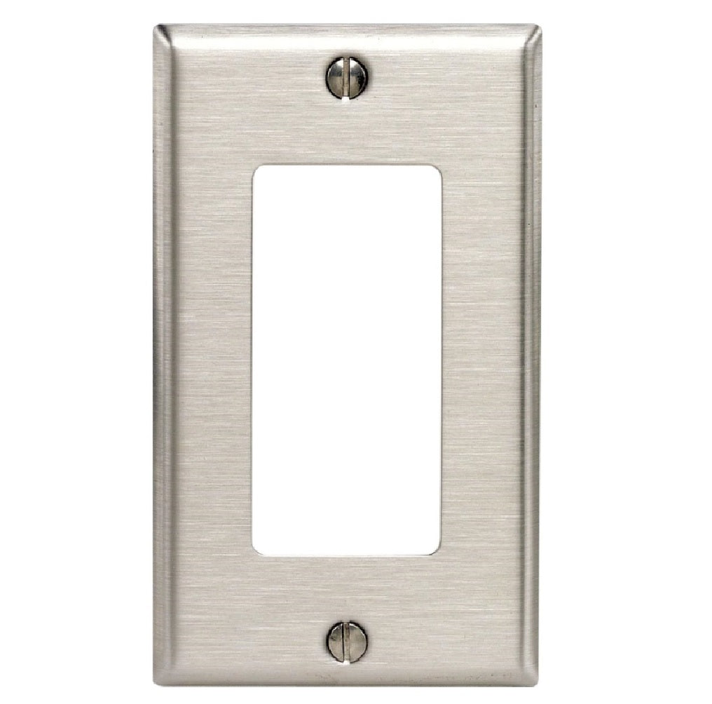 Leviton 84401-A40 Decora Rectangle Wall Plate, Stainless Steel