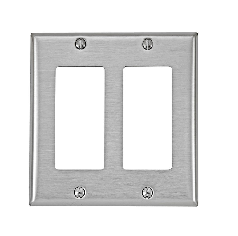 Leviton 84409-A40 Decora Square Wall Plate, Stainless Steel