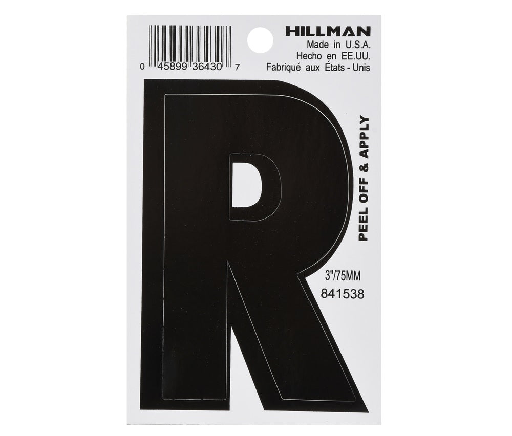 Hillman 841538 Vinyl Self-Adhesive Letter, Black, 1 pc.
