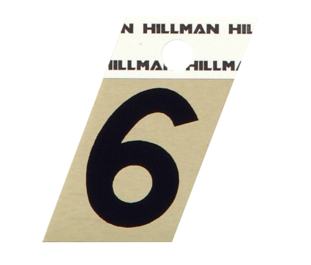 Hillman 840486 Reflective Metal Self-Adhesive Number, Black, 1 pc