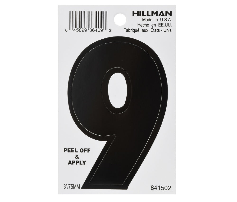 Hillman 841502 Vinyl Self-Adhesive Number, Black, 1 pc.
