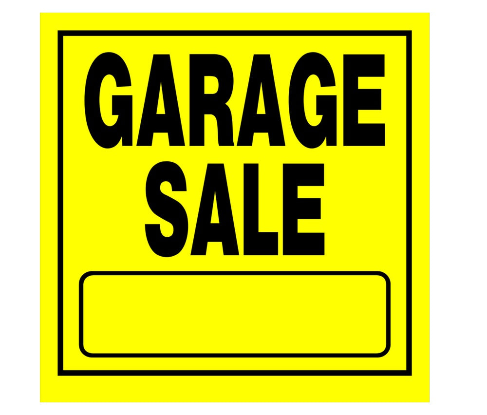 Hillman 840169 English Garage Sale Sign, 11" x 11", Yellow