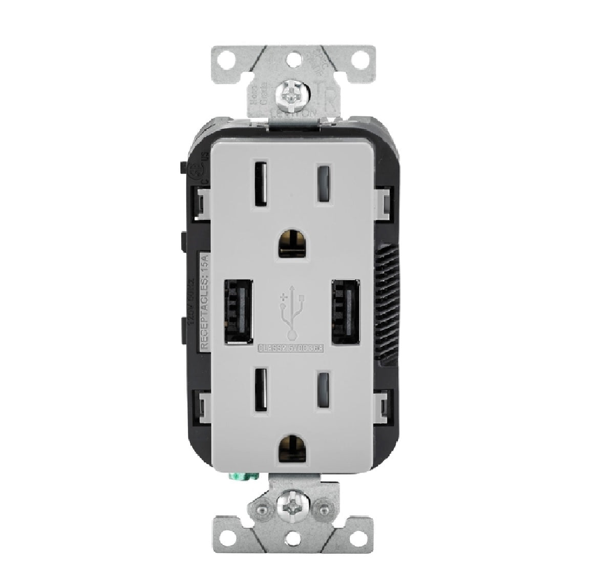 Leviton R09-T5632-0LG Duplex Outlet and USB Charger