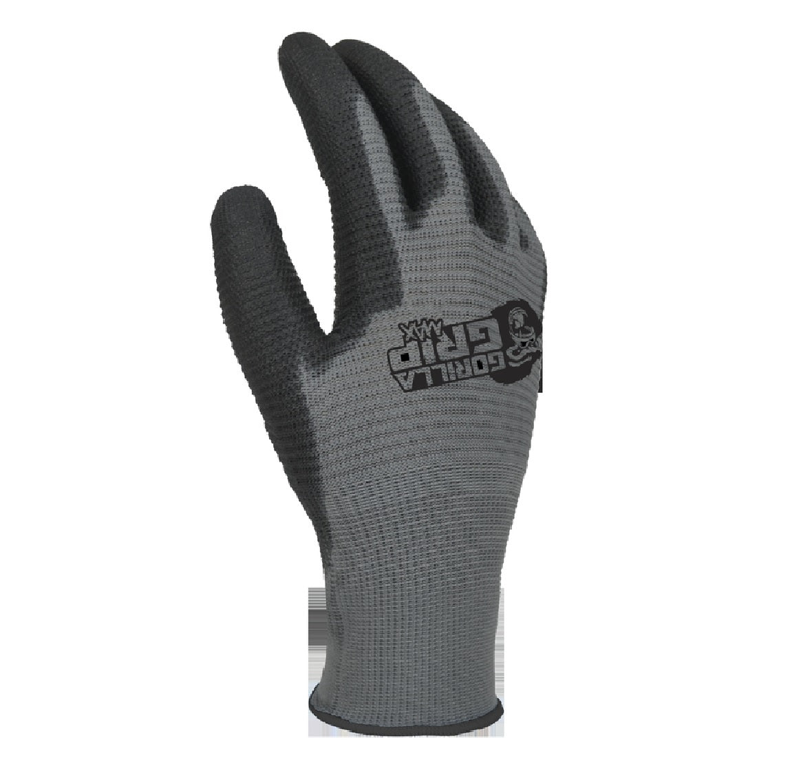 Gorilla Grip 25322-26 Max Dipped Gloves, Black/Gray