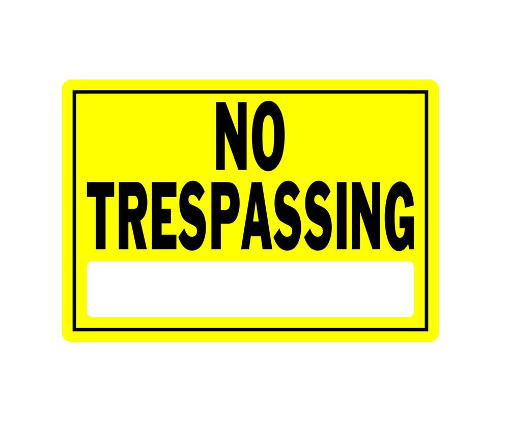Hillman 840155 English No Trespassing Sign, 10" x 14", Yellow