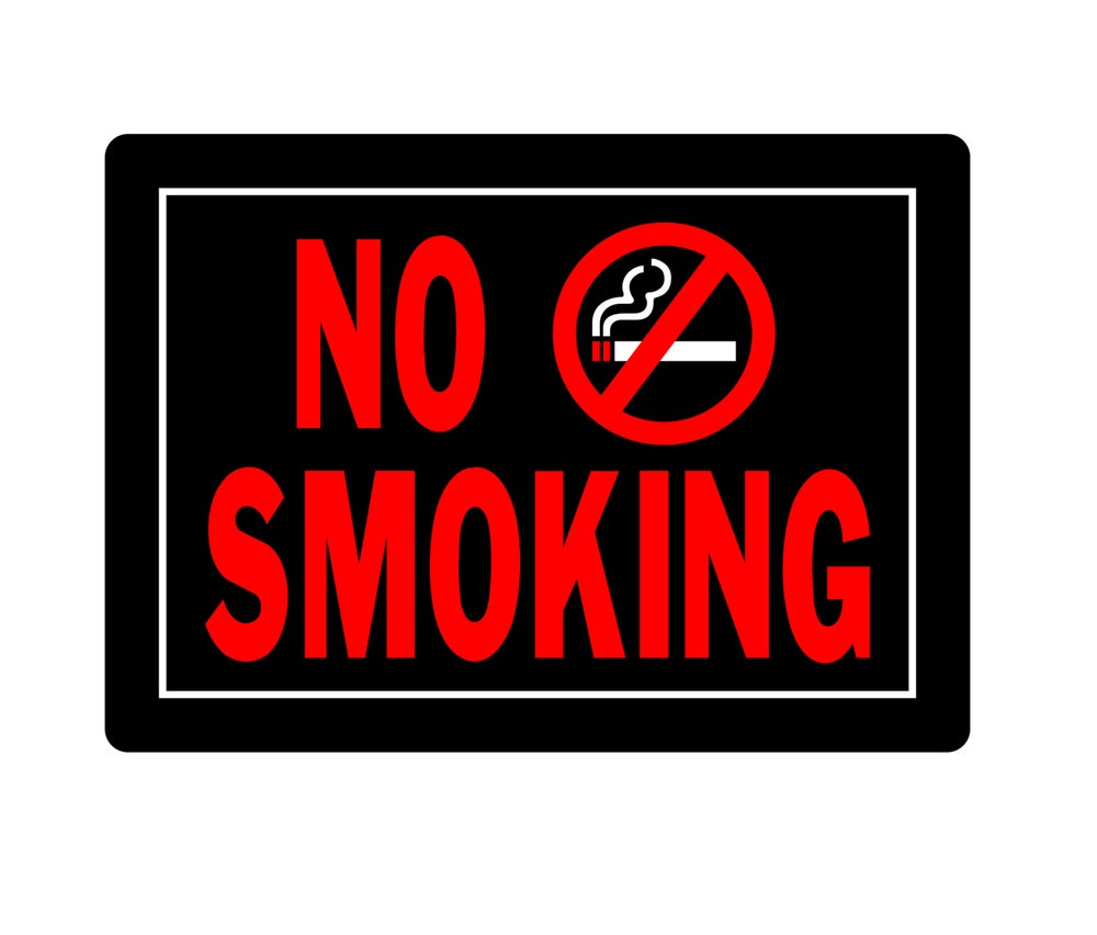 Hillman 840149 English No Smoking Sign, 10" x 14", Black