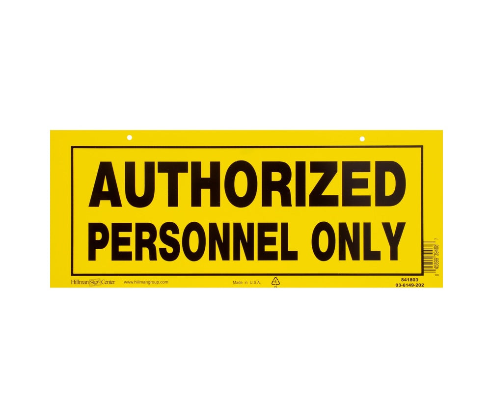 Hillman 841803 English Do Not Enter Sign, 6" x 15", Yellow
