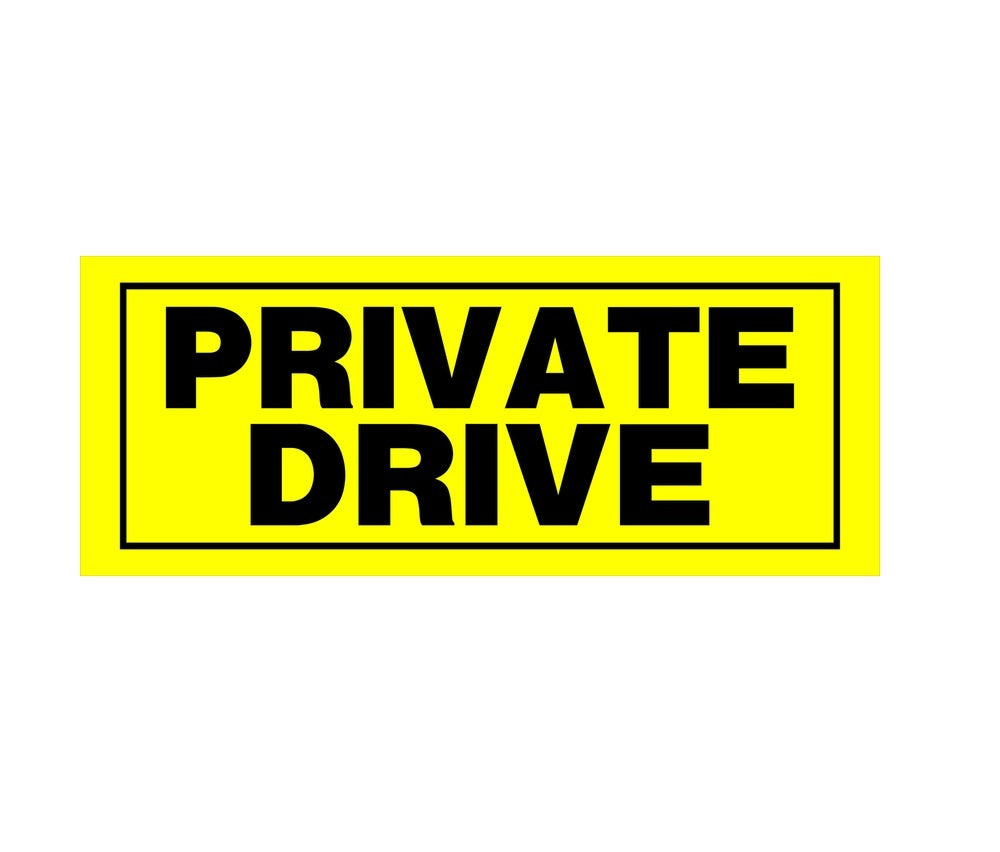 Hillman 841806 English Private Sign, 6" x 15", Yellow