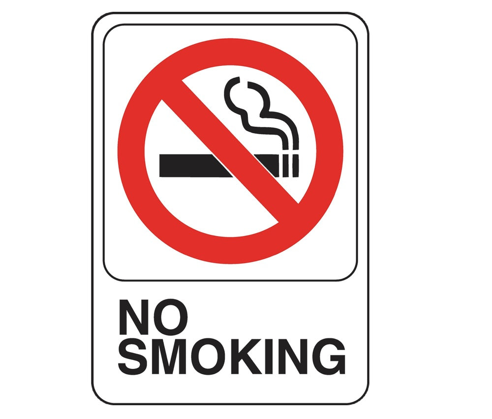 Hillman 841770 English No Smoking Sign, 5" x 7", White