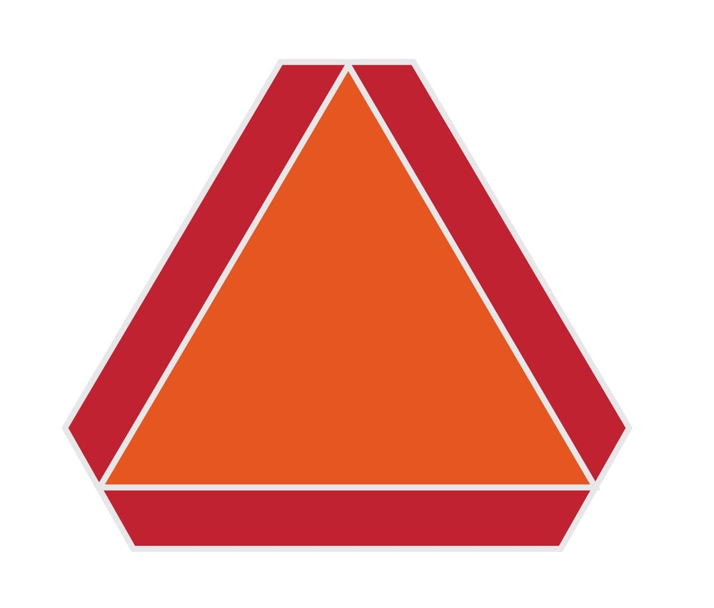 Hillman 840628 English Slow Moving Vehicle Sign, 14" x 16", Orange/Red