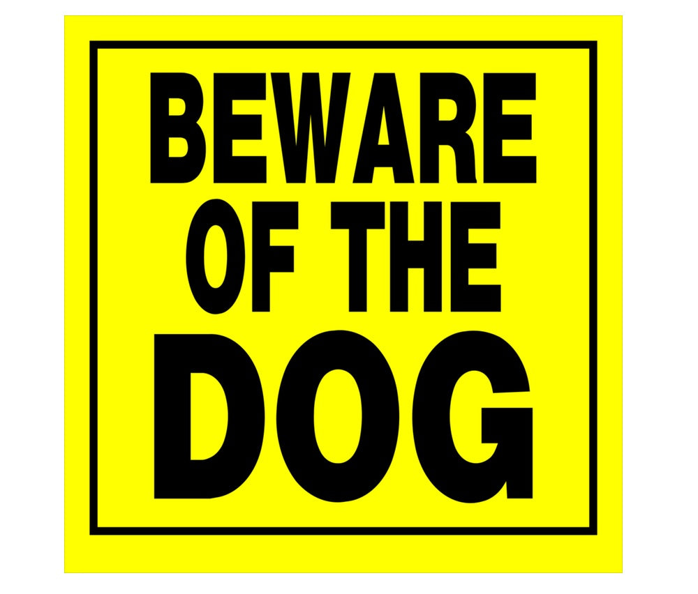 Hillman 840171 English Beware Sign, 11" x 11", Yellow