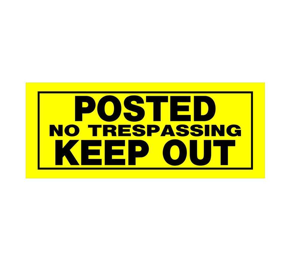 Hillman 841800 English No Trespassing Sign, 6" x 15", Yellow