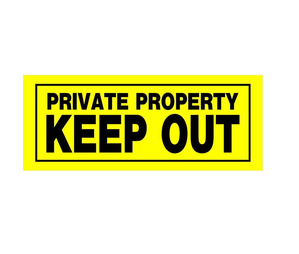 Hillman 841804 English Private Property Sign, 6" x 15", Yellow