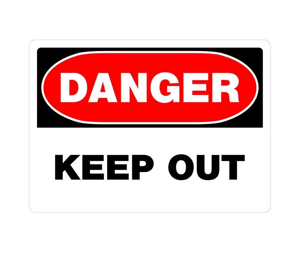 Hillman 842064 English Danger Sign, 10" x 14", White