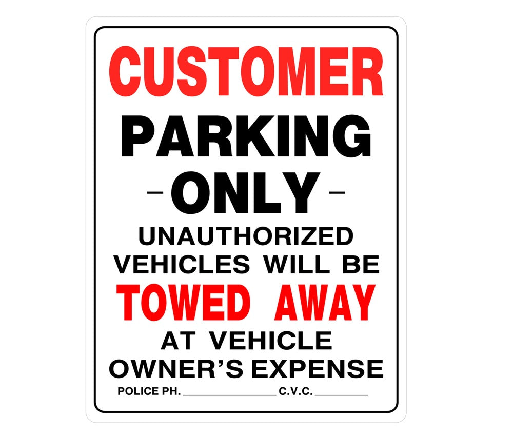 Hillman 842192 English No Parking Sign, 19" x 15", White