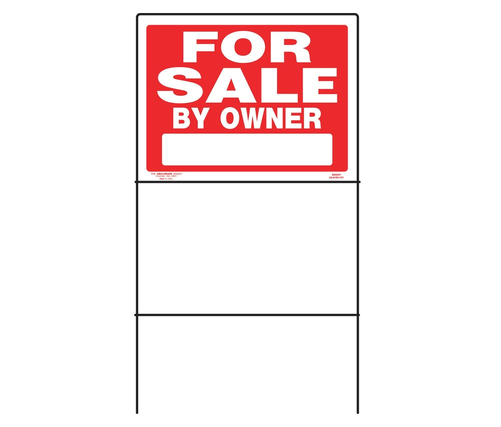 Hillman 842218 English For Sale Sign, 18" x 24", Red