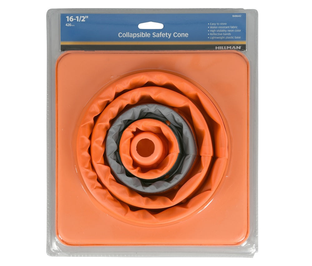 Hillman 848642 English Caution Safety Cone, 16" x 8", Orange