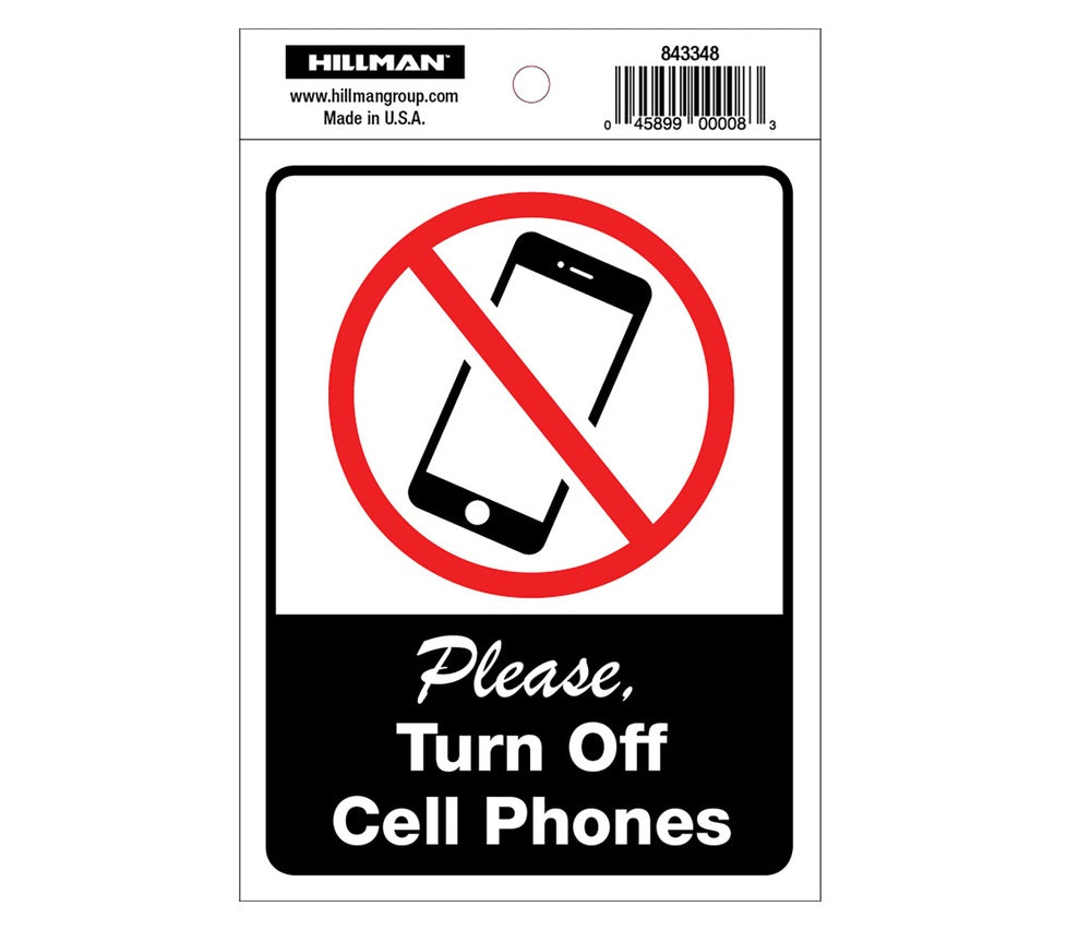 Hillman 843348 English Safety Decal, 6" x 4", White