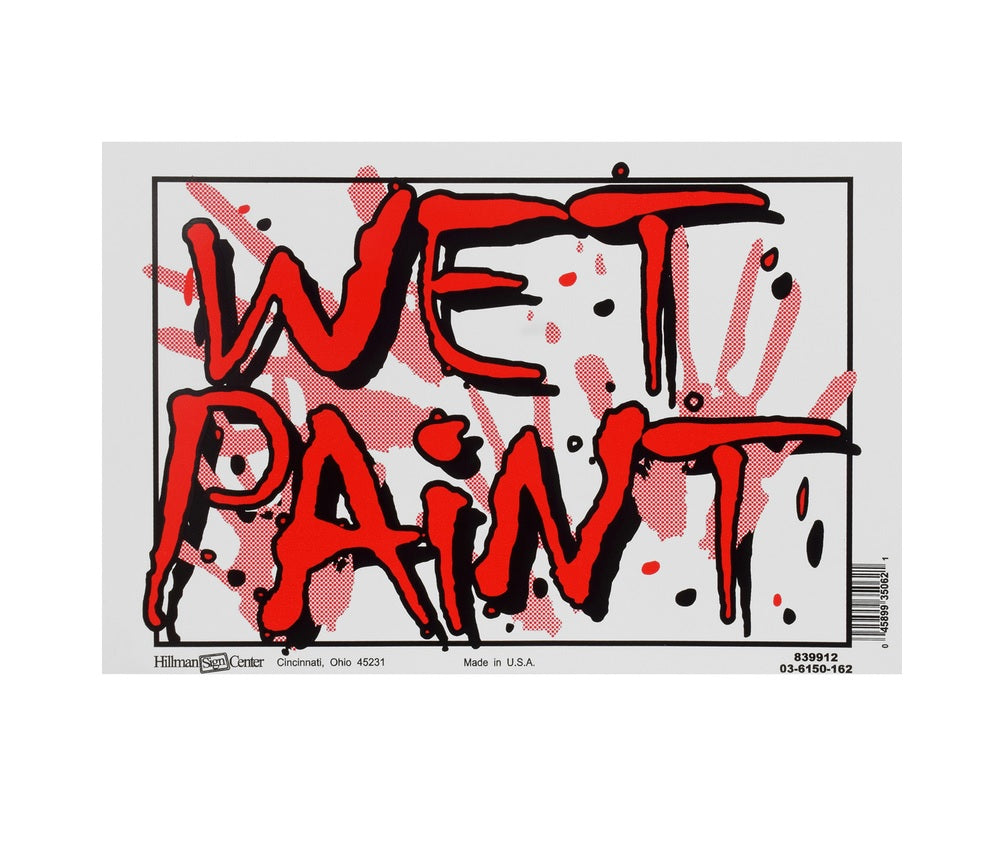 Hillman 844682 English Wet Paint Sign, 8" x 12", White