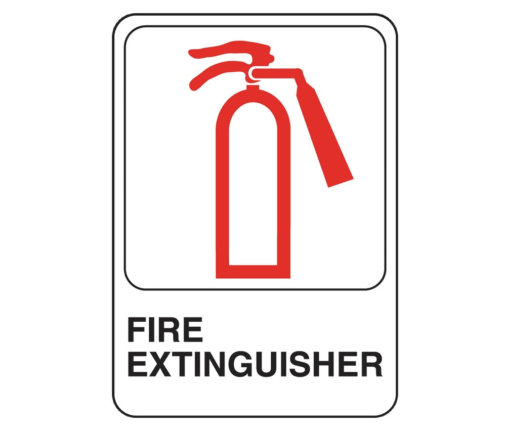 Hillman 847114 English Fire Extinguisher Sign, 5" x 7", White