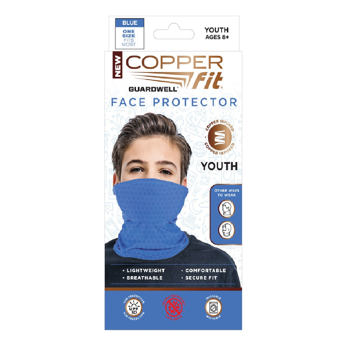 Copper Fit CFGWKPK As Seen On TV Youth Blue Face Protector