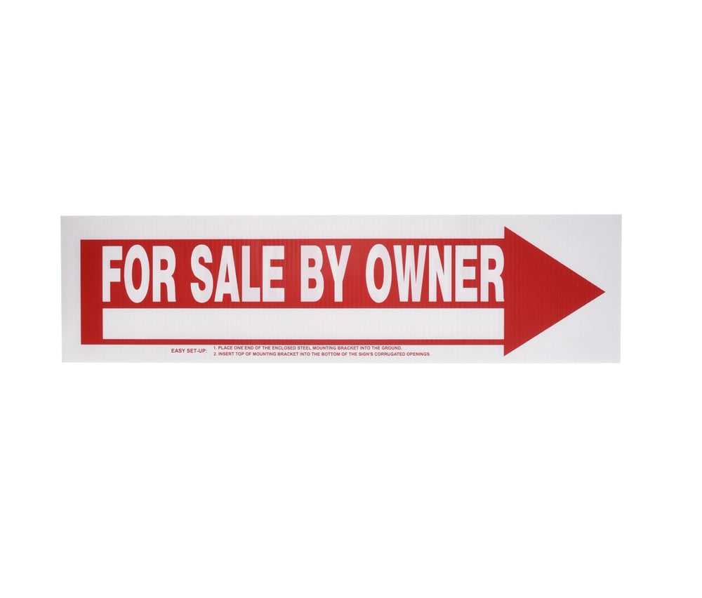 Hillman 844383 English For Sale Sign, 6" x 24", White
