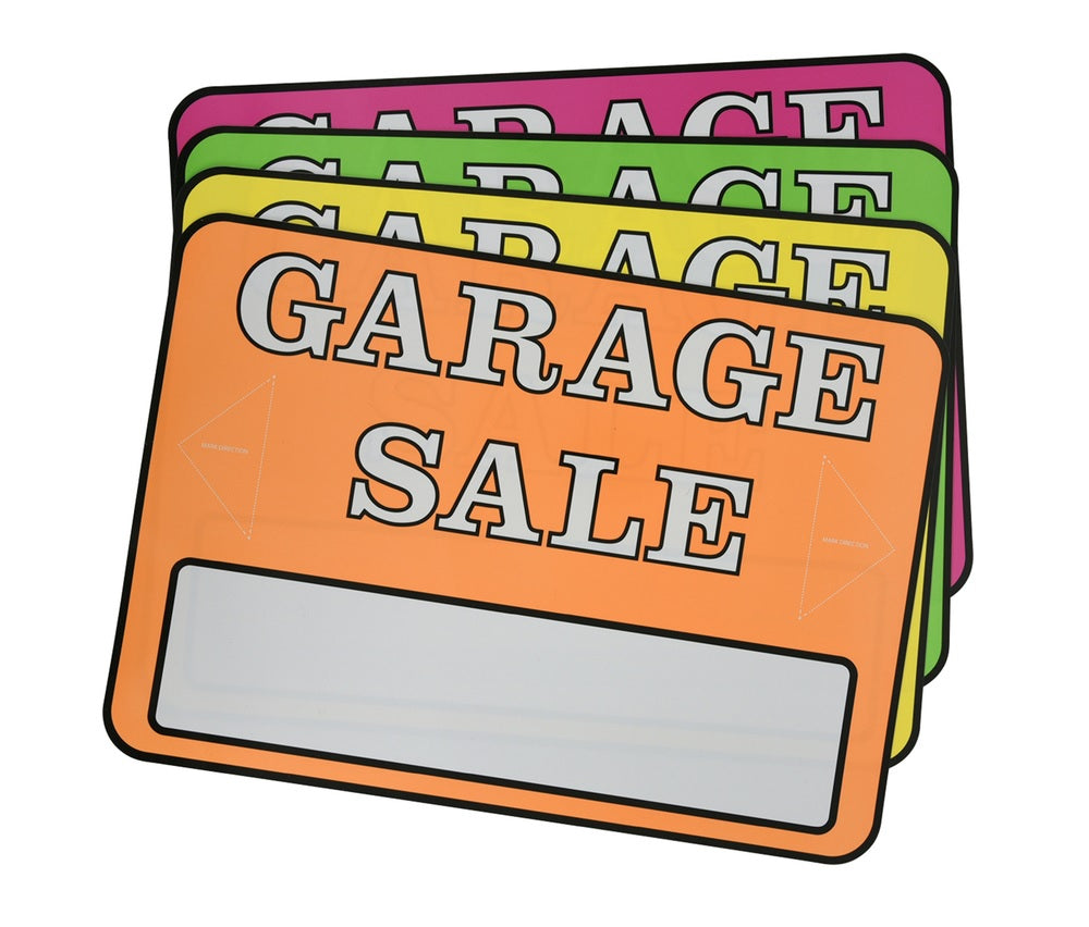 Hillman 844720 English Garage Sale Sign Kit, 8" x 12", Assorted